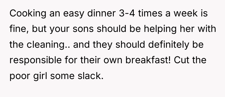 Cooking an easy dinner 3-4 times a week is fine,...