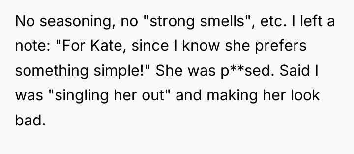 No seasoning, no "strong smells", etc. I left a note:...