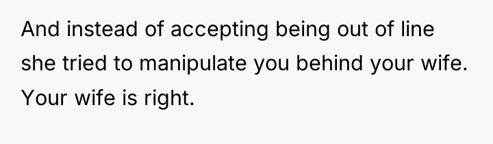 And instead of accepting being out of line she tried...