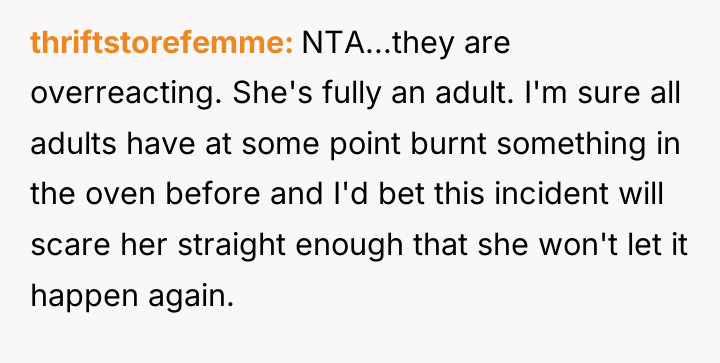 thriftstorefemme NTA...they are overreacting. She's fully an adult. I'm sure...