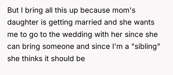 But I bring all this up because mom's daughter is...