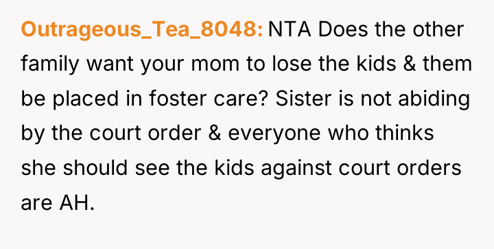 Outrageous_Tea_8048 NTA Does the other family want your mom to...