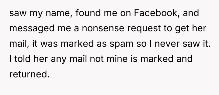 saw my name, found me on Facebook, and messaged me...