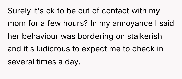 Surely it's ok to be out of contact with my...