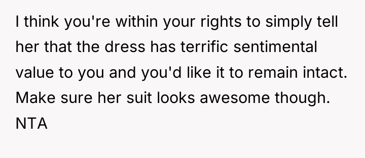 I think you're within your rights to simply tell her...