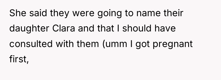 She said they were going to name their daughter Clara...