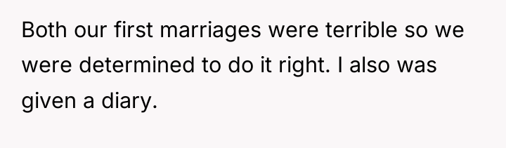 Both our first marriages were terrible so we were determined...