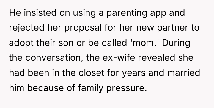 He insisted on using a parenting app and rejected her...