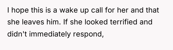 I hope this is a wake up call for her...