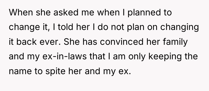When she asked me when I planned to change it,...