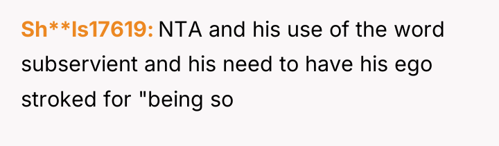 Sh**ls17619 NTA and his use of the word subservient and...