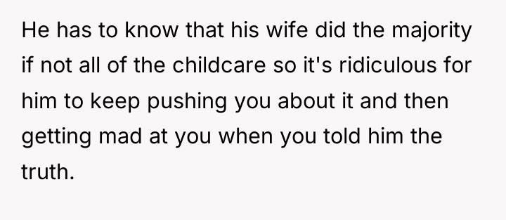 He has to know that his wife did the majority...