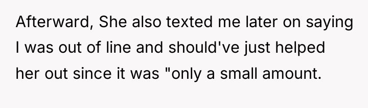 Afterward, She also texted me later on saying I was...