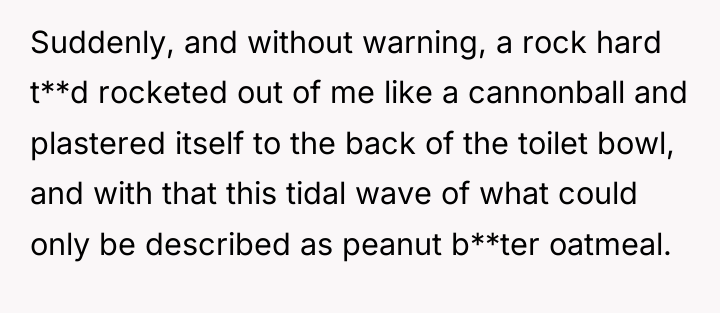 Suddenly, and without warning, a rock hard t**d rocketed out...