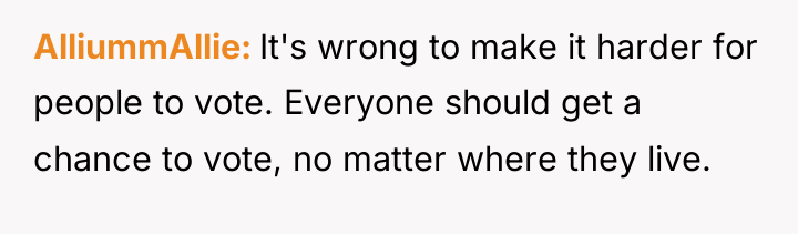 AlliummAllie It's wrong to make it harder for people to...