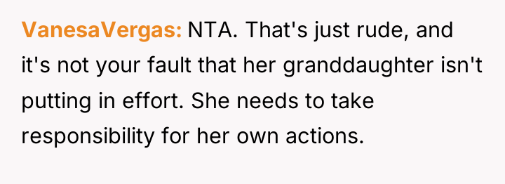 VanesaVergas NTA. That's just rude, and it's not your fault...