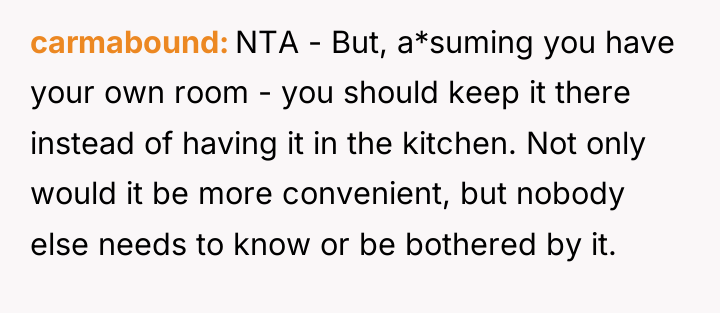 carmabound NTA - But, a*suming you have your own room...