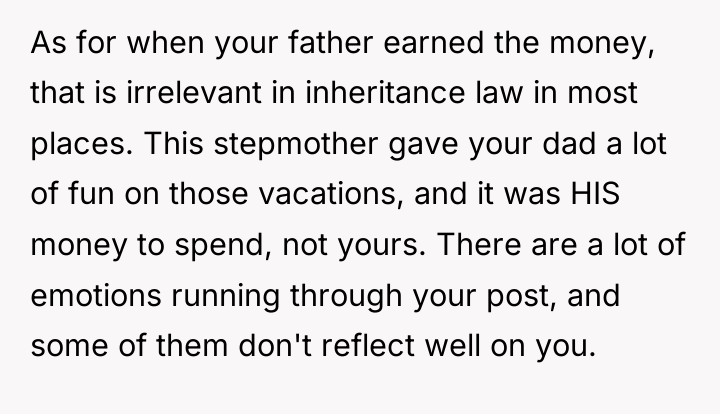 As for when your father earned the money, that is...