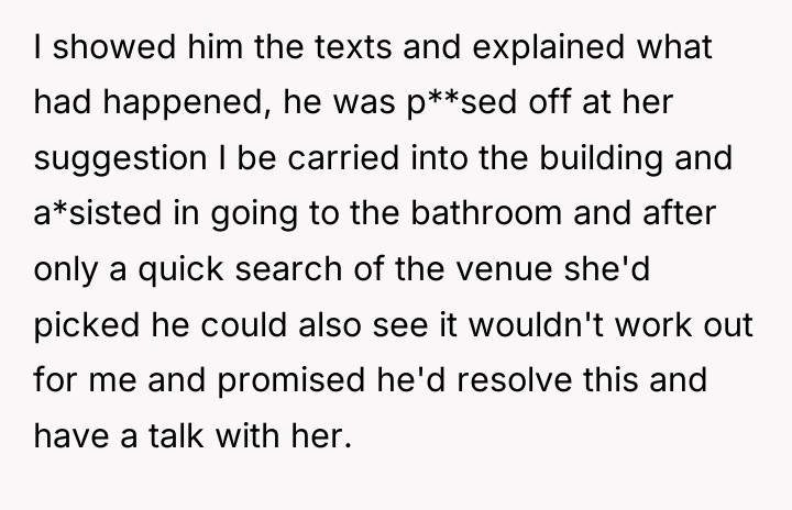 I showed him the texts and explained what had happened,...