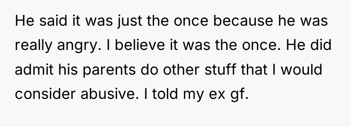 He said it was just the once because he was...