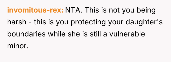 invomitous-rex NTA. This is not you being harsh - this...