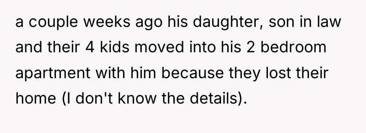 a couple weeks ago his daughter, son in law and...