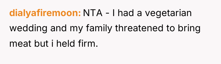 dialyafiremoon NTA - I had a vegetarian wedding and my...