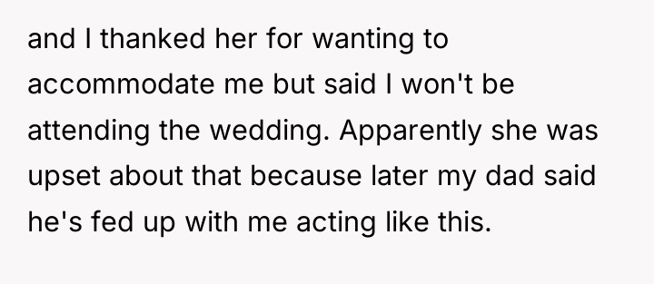 and I thanked her for wanting to accommodate me but...