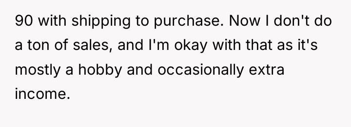 90 with shipping to purchase. Now I don't do a...