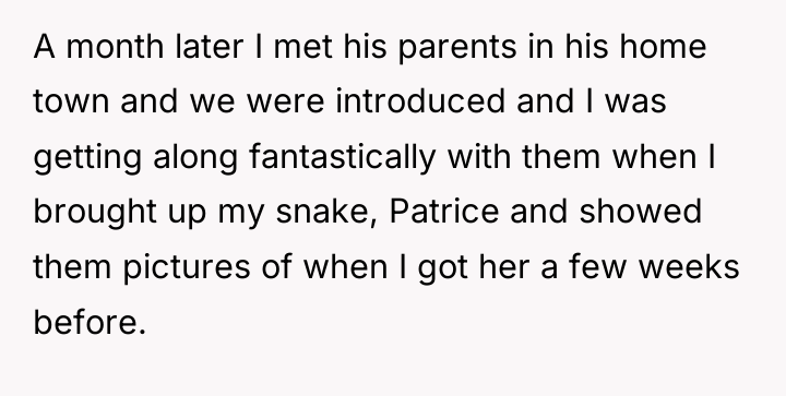 A month later I met his parents in his home...