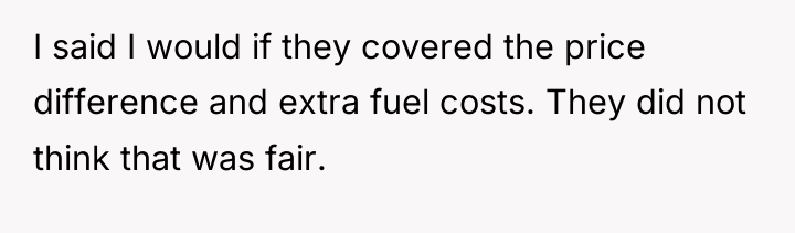 I said I would if they covered the price difference...