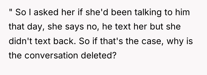 " So I asked her if she'd been talking to...