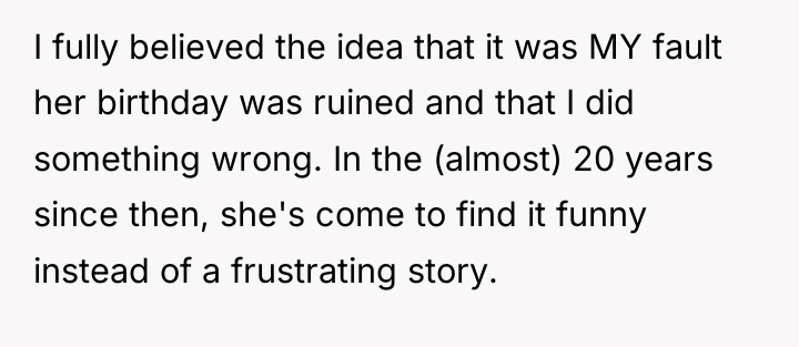 I fully believed the idea that it was MY fault...
