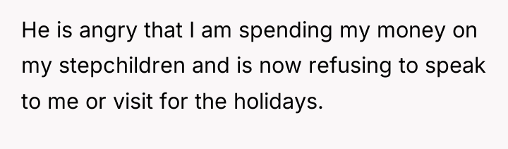 He is angry that I am spending my money on...