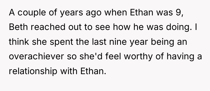 A couple of years ago when Ethan was 9, Beth...