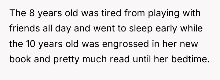 The 8 years old was tired from playing with friends...