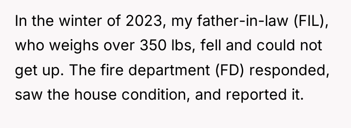 In the winter of 2023, my father-in-law (FIL), who weighs...