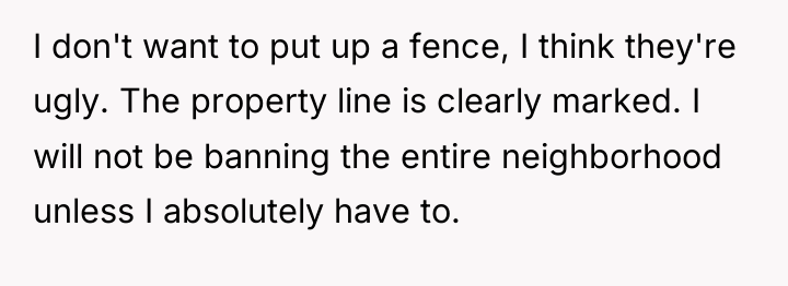 I don't want to put up a fence, I think...