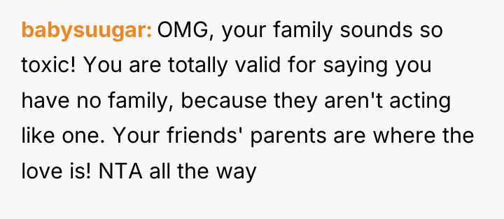 babysuugar OMG, your family sounds so toxic! You are totally...