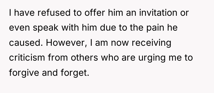 I have refused to offer him an invitation or even...