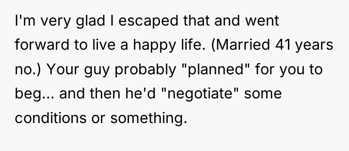 I'm very glad I escaped that and went forward to...