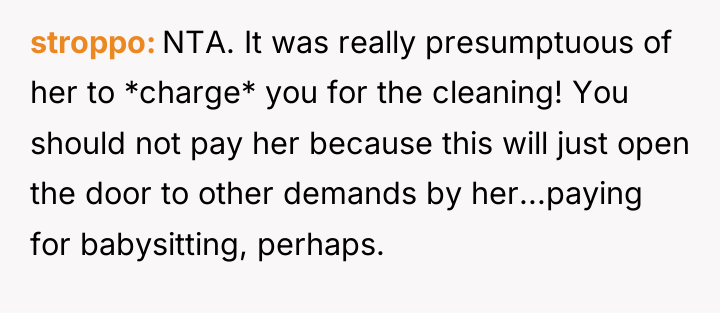 stroppo NTA. It was really presumptuous of her to *charge*...