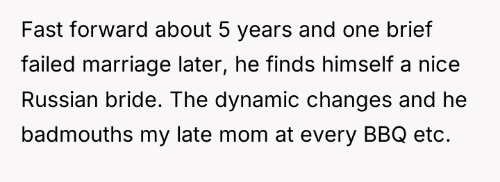 Fast forward about 5 years and one brief failed marriage...