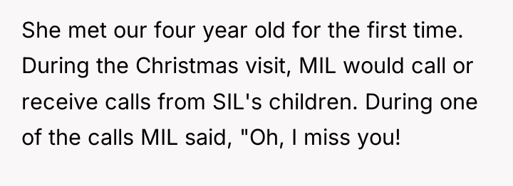 She met our four year old for the first time....