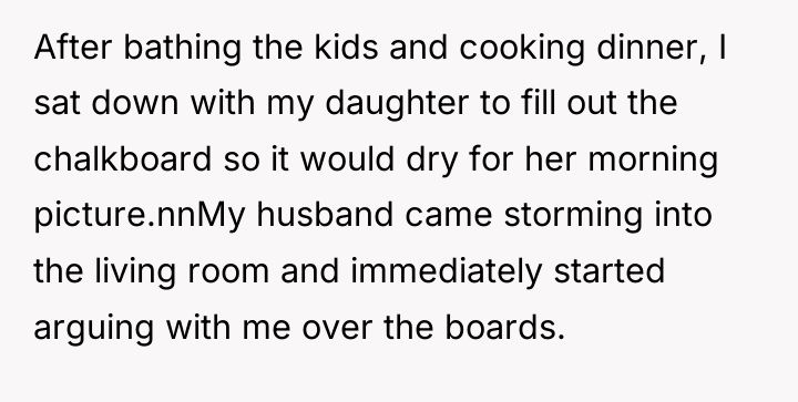 After bathing the kids and cooking dinner, I sat down...