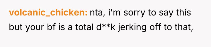 volcanic_chicken nta, i'm sorry to say this but your bf...
