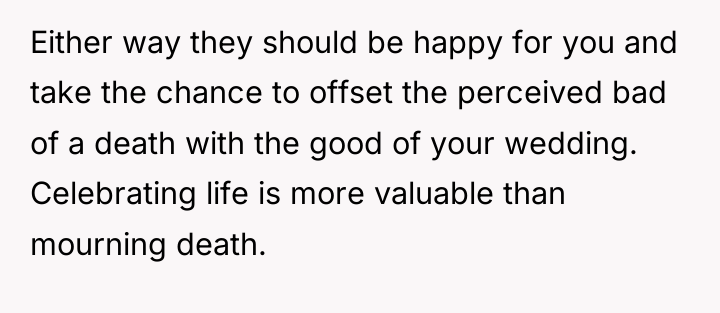 Either way they should be happy for you and take...