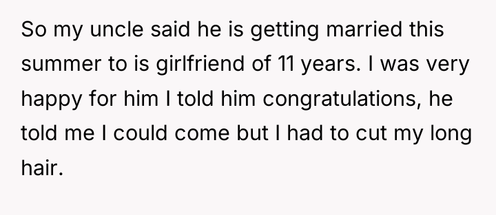 So my uncle said he is getting married this summer...