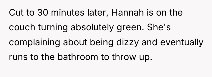 Cut to 30 minutes later, Hannah is on the couch...