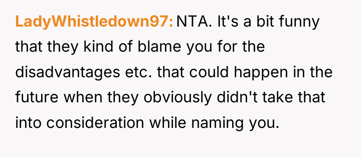 LadyWhistledown97 NTA. It's a bit funny that they kind of...